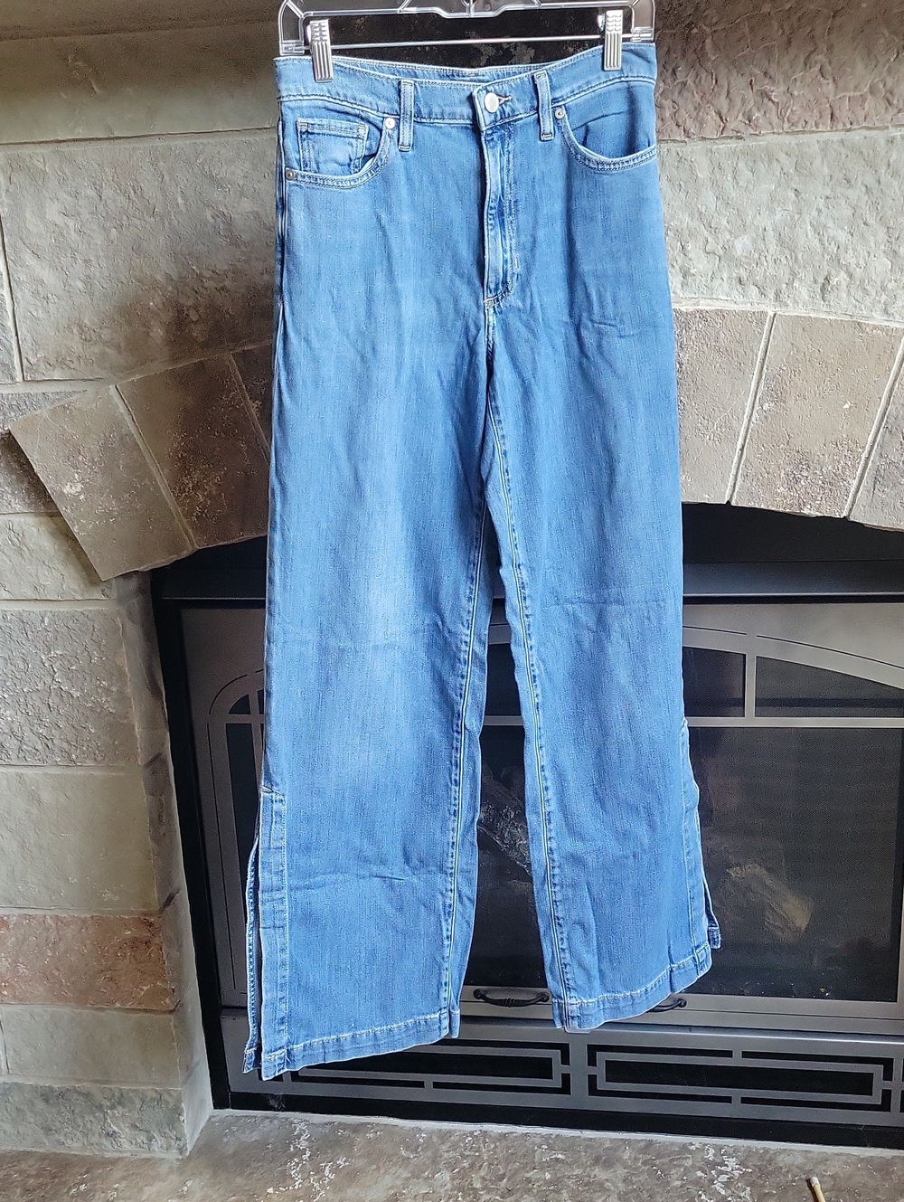 Banana Republic Medium Blue Wide-Leg Jeans with Side Slits